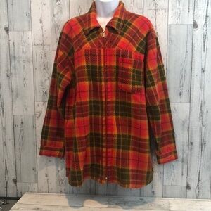 NY & Co Full Zipper Flannel Plaid Jacket Large